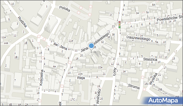 Rybnik, Króla Jana III Sobieskiego, 20a, mapa Rybnika