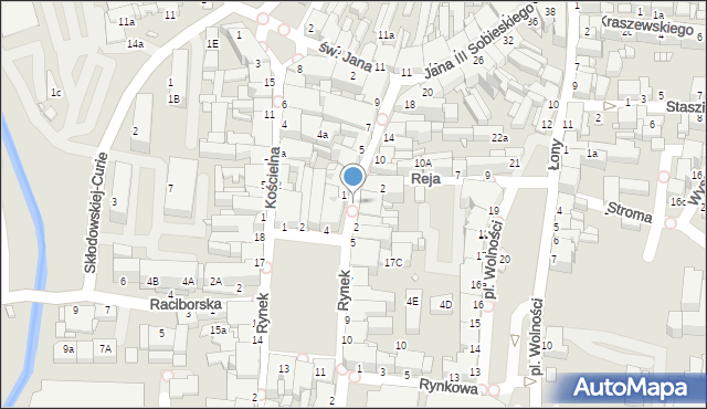 Rybnik, Króla Jana III Sobieskiego, 4b, mapa Rybnika