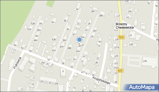 Rybnik, Krupińskiego Bolesława, 22, mapa Rybnika