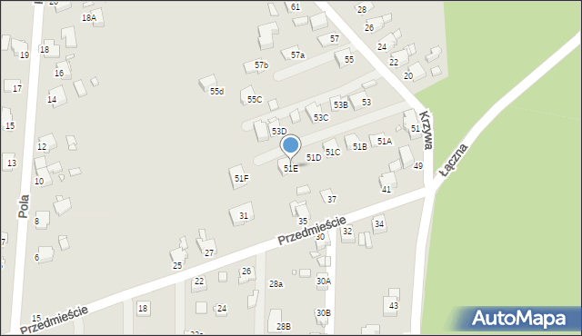 Rybnik, Krzywa, 51E, mapa Rybnika