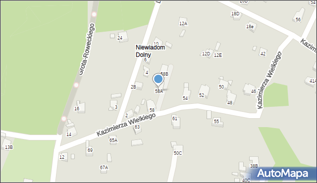 Rybnik, Króla Kazimierza Wielkiego, 58A, mapa Rybnika