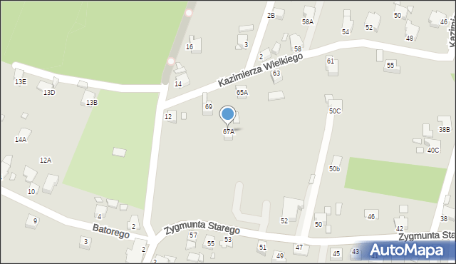Rybnik, Króla Kazimierza Wielkiego, 67A, mapa Rybnika