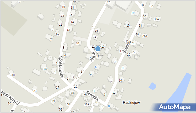 Rybnik, Kręta, 8, mapa Rybnika