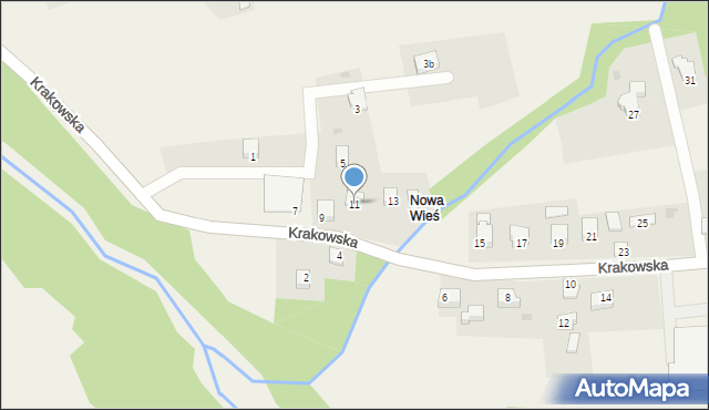 Rychwałd, Krakowska, 11, mapa Rychwałd