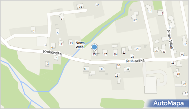 Rychwałd, Krakowska, 15, mapa Rychwałd