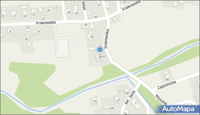 Rychwałd, Krakowska, 22, mapa Rychwałd