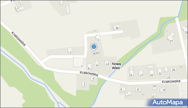 Rychwałd, Krakowska, 5, mapa Rychwałd