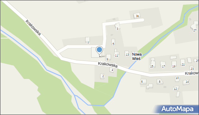 Rychwałd, Krakowska, 7, mapa Rychwałd
