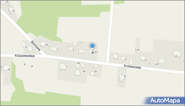 Ryczówek, Krzewowa, 3B, mapa Ryczówek