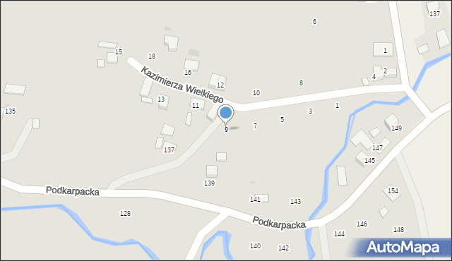 Ryglice, Króla Kazimierza Wielkiego, 9, mapa Ryglice