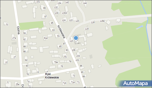 Ryki, Królewska, 110a, mapa Ryki