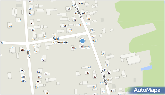 Ryki, Królewska, 71a, mapa Ryki