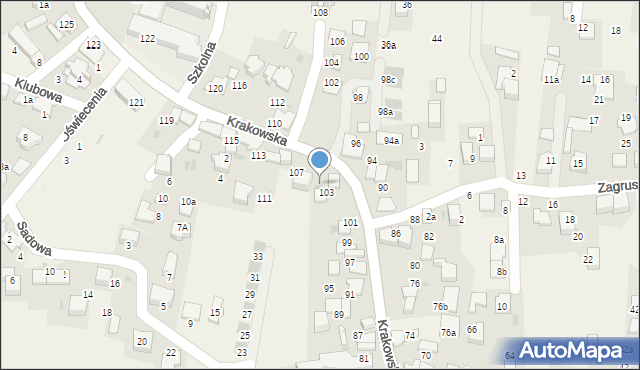 Rząska, Krakowska, 105, mapa Rząska