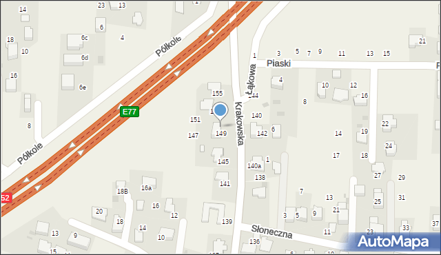 Rząska, Krakowska, 149/1, mapa Rząska