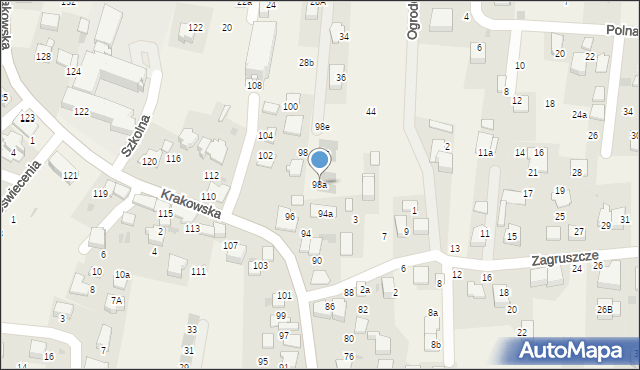 Rząska, Krakowska, 98a, mapa Rząska