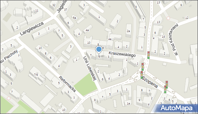 Rzeszów, Kraszewskiego Józefa Ignacego, 5, mapa Rzeszów