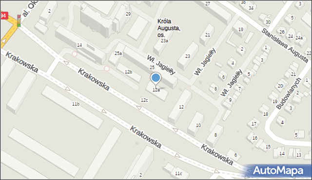Rzeszów, Krakowska, 12a, mapa Rzeszów
