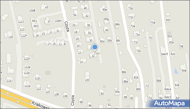 Rzeszów, Krakowska, 100g, mapa Rzeszów