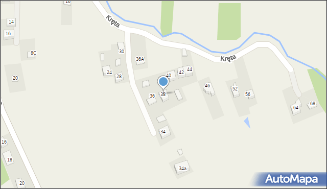 Rzezawa, Kręta, 38, mapa Rzezawa