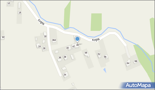 Rzezawa, Kręta, 44, mapa Rzezawa