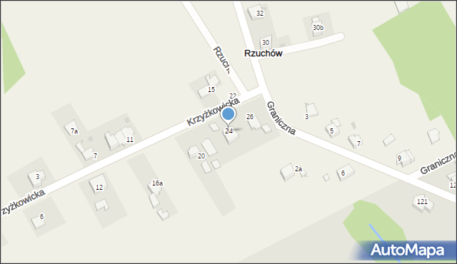 Rzuchów, Krzyżkowicka, 24, mapa Rzuchów