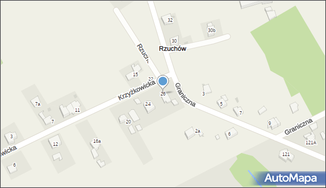 Rzuchów, Krzyżkowicka, 26, mapa Rzuchów