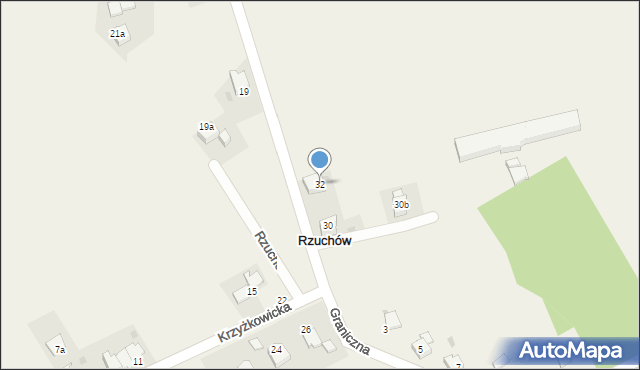 Rzuchów, Krzyżkowicka, 32, mapa Rzuchów