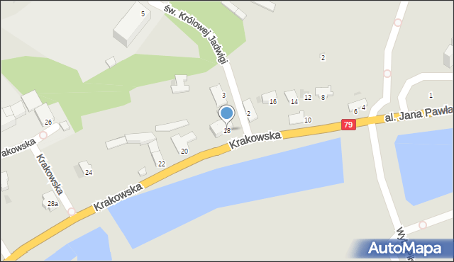 Sandomierz, Krakowska, 18, mapa Sandomierza