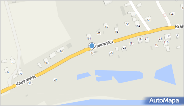 Sandomierz, Krakowska, 27, mapa Sandomierza