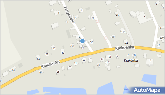 Sandomierz, Krakowska, 54, mapa Sandomierza