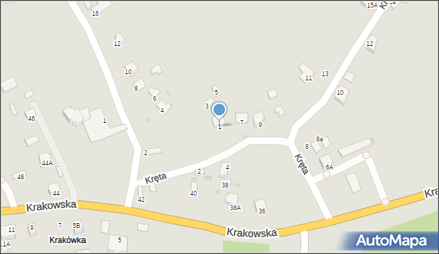 Sandomierz, Kręta, 1, mapa Sandomierza