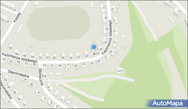 Sandomierz, Króla Kazimierza Wielkiego, 38, mapa Sandomierza