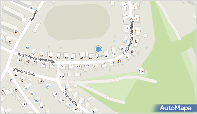 Sandomierz, Króla Kazimierza Wielkiego, 42, mapa Sandomierza