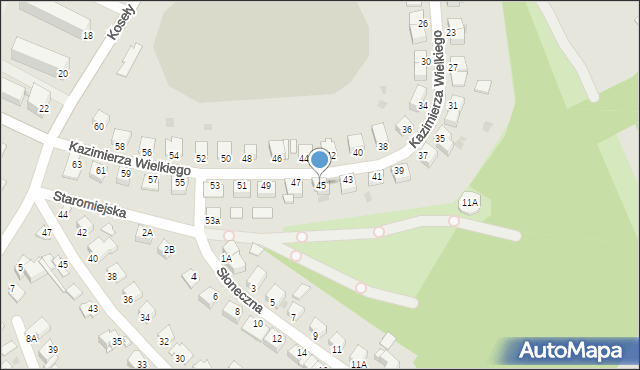 Sandomierz, Króla Kazimierza Wielkiego, 45, mapa Sandomierza