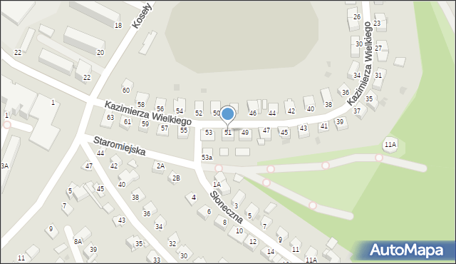 Sandomierz, Króla Kazimierza Wielkiego, 51, mapa Sandomierza