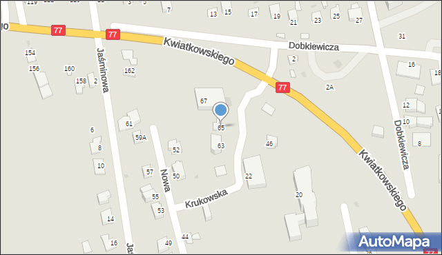 Sandomierz, Krukowska, 65, mapa Sandomierza