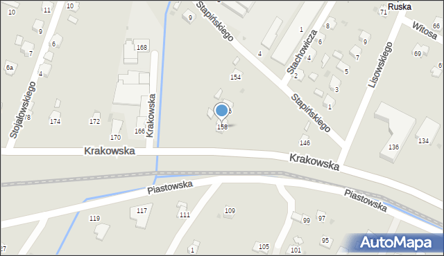 Sanok, Krakowska, 158, mapa Sanok