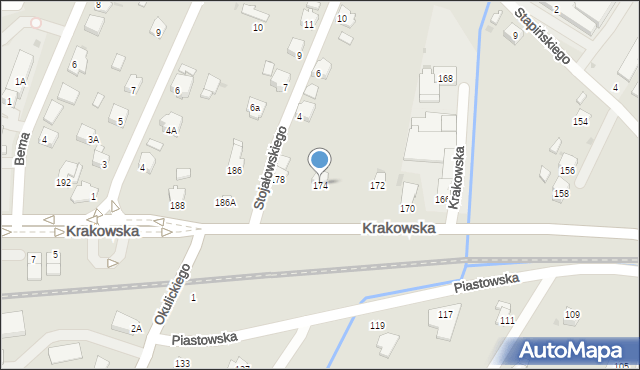 Sanok, Krakowska, 174, mapa Sanok