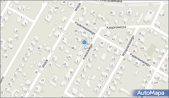 Siedlce, Krasickiego Ignacego, abp., 7A, mapa Siedlce