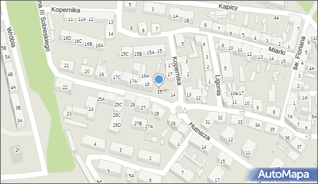 Siemianowice Śląskie, Króla Jana III Sobieskiego, 15, mapa Siemianowice Śląskie