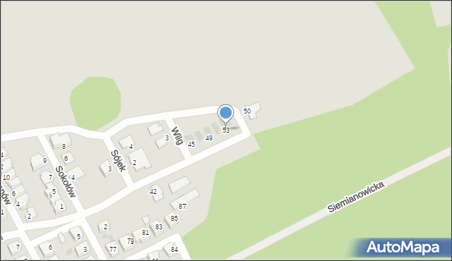 Siemianowice Śląskie, Krucza, 53, mapa Siemianowice Śląskie