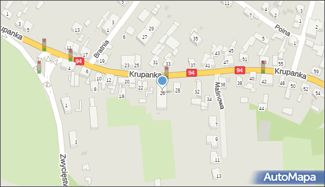 Siemianowice Śląskie, Krupanka Henryka, 26, mapa Siemianowice Śląskie