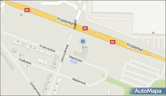 Siemianowice Śląskie, Krupanka Henryka, 92, mapa Siemianowice Śląskie