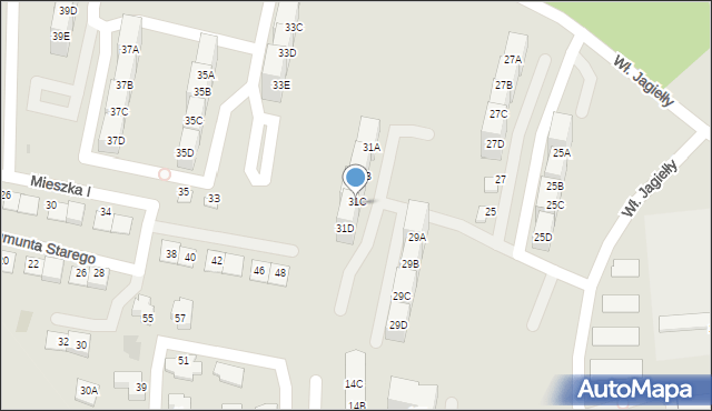 Siemianowice Śląskie, Króla Władysława Jagiełły, 31C, mapa Siemianowice Śląskie