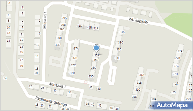 Siemianowice Śląskie, Króla Władysława Jagiełły, 35A, mapa Siemianowice Śląskie