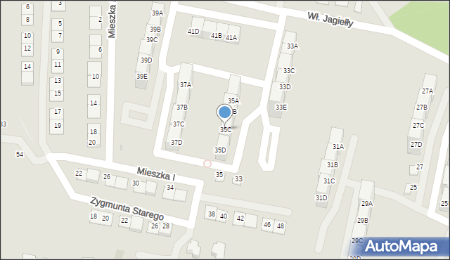Siemianowice Śląskie, Króla Władysława Jagiełły, 35C, mapa Siemianowice Śląskie