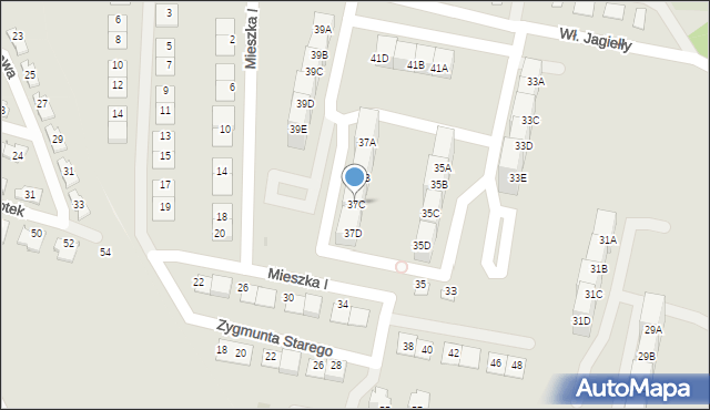 Siemianowice Śląskie, Króla Władysława Jagiełły, 37C, mapa Siemianowice Śląskie