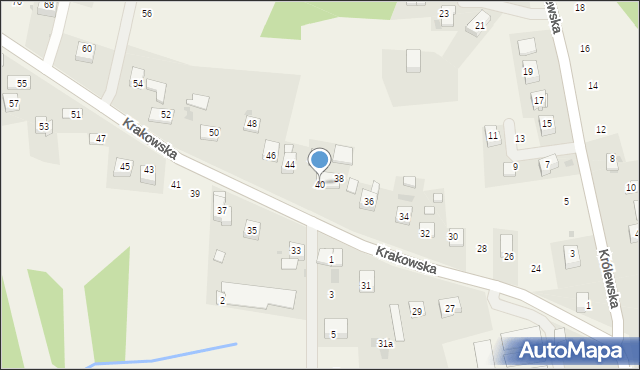 Siepraw, Krakowska, 40, mapa Siepraw