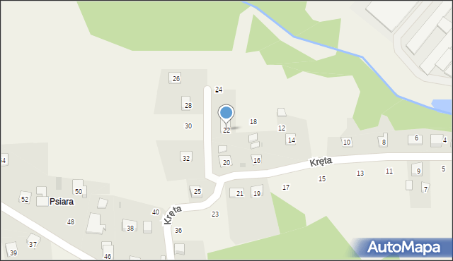 Siepraw, Kręta, 22, mapa Siepraw