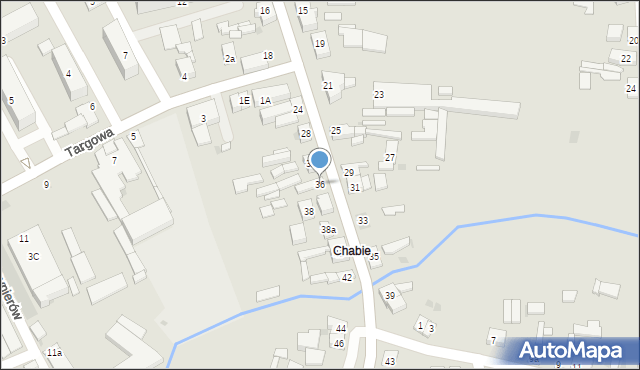 Sieradz, Krakowskie Przedmieście, 36, mapa Sieradz